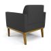 Kit 2 Poltronas Decorativas Isabella Pés Fixo em Madeira Castanho PU Preto G19 - Gran Belo