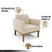 Kit 2 Poltronas Decorativas Isabella Pés Fixo em Madeira Castanho Suede Bege G19 - Gran Belo