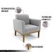 Kit 2 Poltronas Decorativas Isabella Pés Fixo em Madeira Castanho Suede Cinza G19 - Gran Belo