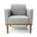 Kit 2 Poltronas Decorativas Isabella Pés Fixo em Madeira Castanho Suede Cinza G19 - Gran Belo