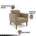 Kit 2 Poltronas Decorativas Isabella Pés Fixo em Madeira Castanho Suede Nude G19 - Gran Belo