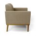 Kit 2 Poltronas Decorativas Isabella Pés Fixo em Madeira Castanho Suede Nude G19 - Gran Belo
