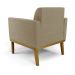 Kit 2 Poltronas Decorativas Isabella Pés Fixo em Madeira Castanho Suede Nude G19 - Gran Belo