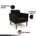 Kit 2 Poltronas Decorativas Isabella Pés Fixo em Madeira Castanho Suede Preto G19 - Gran Belo