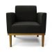 Kit 2 Poltronas Decorativas Isabella Pés Fixo em Madeira Castanho Suede Preto G19 - Gran Belo