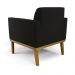 Kit 2 Poltronas Decorativas Isabella Pés Fixo em Madeira Castanho Suede Preto G19 - Gran Belo