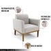 Kit 2 Poltronas Decorativas Isabella Pés Fixo em Madeira Castanho Veludo Cinza G19 - Gran Belo
