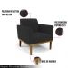 Kit 2 Poltronas Decorativas Isabella Pés Fixo em Madeira Castanho Veludo Preto G19 - Gran Belo