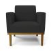 Kit 2 Poltronas Decorativas Isabella Pés Fixo em Madeira Castanho Veludo Preto G19 - Gran Belo