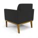 Kit 2 Poltronas Decorativas Isabella Pés Fixo em Madeira Castanho Veludo Preto G19 - Gran Belo