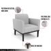 Kit 2 Poltronas Decorativas Isabella Pés Fixo em Madeira Preto Linho Cinza G19 - Gran Belo