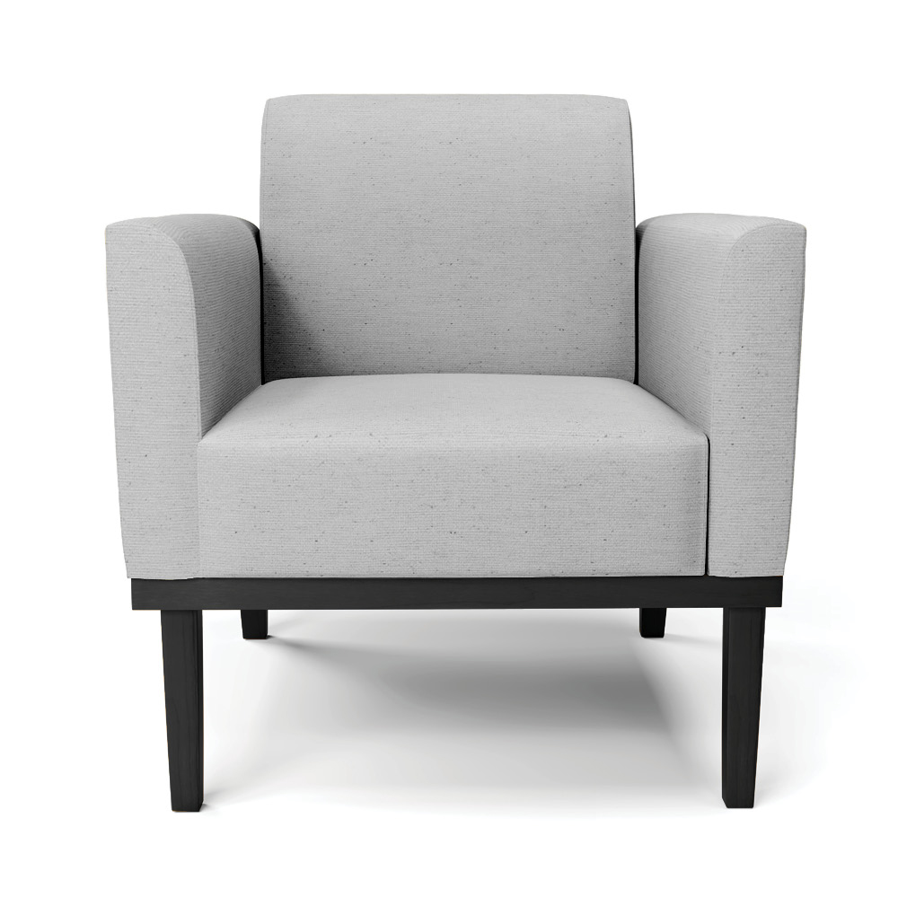 Kit 2 Poltronas Decorativas Isabella Pés Fixo em Madeira Preto Linho Cinza G19 - Gran Belo