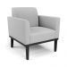 Kit 2 Poltronas Decorativas Isabella Pés Fixo em Madeira Preto Linho Cinza G19 - Gran Belo