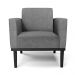 Kit 2 Poltronas Decorativas Isabella Pés Fixo em Madeira Preto Linho Cinza Mesclado G19 - Gran Belo