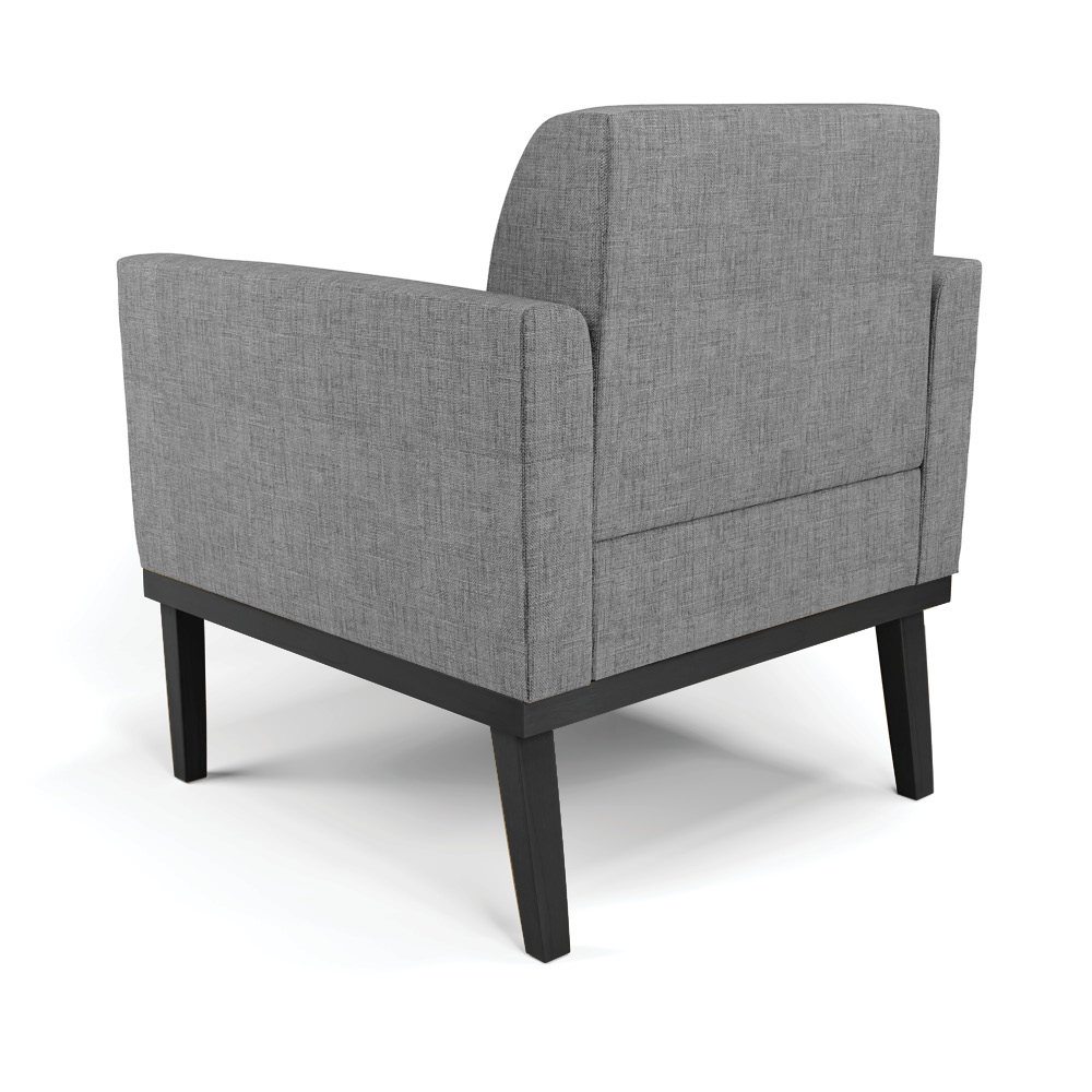 Kit 2 Poltronas Decorativas Isabella Pés Fixo em Madeira Preto Linho Cinza Mesclado G19 - Gran Belo
