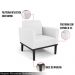 Kit 2 Poltronas Decorativas Isabella Pés Fixo em Madeira Preto PU Branco G19 - Gran Belo