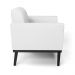 Kit 2 Poltronas Decorativas Isabella Pés Fixo em Madeira Preto PU Branco G19 - Gran Belo