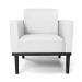 Kit 2 Poltronas Decorativas Isabella Pés Fixo em Madeira Preto PU Branco G19 - Gran Belo