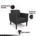Kit 2 Poltronas Decorativas Isabella Pés Fixo em Madeira Preto PU Preto G19 - Gran Belo