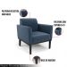 Kit 2 Poltronas Decorativas Isabella Pés Fixo em Madeira Preto Suede Azul Marinho G19 - Gran Belo