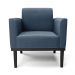 Kit 2 Poltronas Decorativas Isabella Pés Fixo em Madeira Preto Suede Azul Marinho G19 - Gran Belo