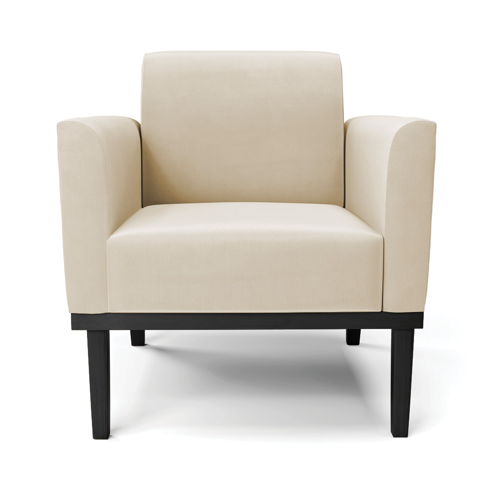 Kit 2 Poltronas Decorativas Isabella Pés Fixo em Madeira Preto Suede Bege G19 - Gran Belo