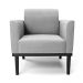 Kit 2 Poltronas Decorativas Isabella Pés Fixo em Madeira Preto Suede Cinza G19 - Gran Belo