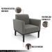 Kit 2 Poltronas Decorativas Isabella Pés Fixo em Madeira Preto Suede Grafite G19 - Gran Belo
