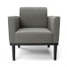 Kit 2 Poltronas Decorativas Isabella Pés Fixo em Madeira Preto Suede Grafite G19 - Gran Belo