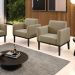 Kit 2 Poltronas Decorativas Isabella Pés Fixo em Madeira Preto Suede Nude G19 - Gran Belo