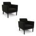 Kit 2 Poltronas Decorativas Isabella Pés Fixo em Madeira Preto Suede Preto G19 - Gran Belo