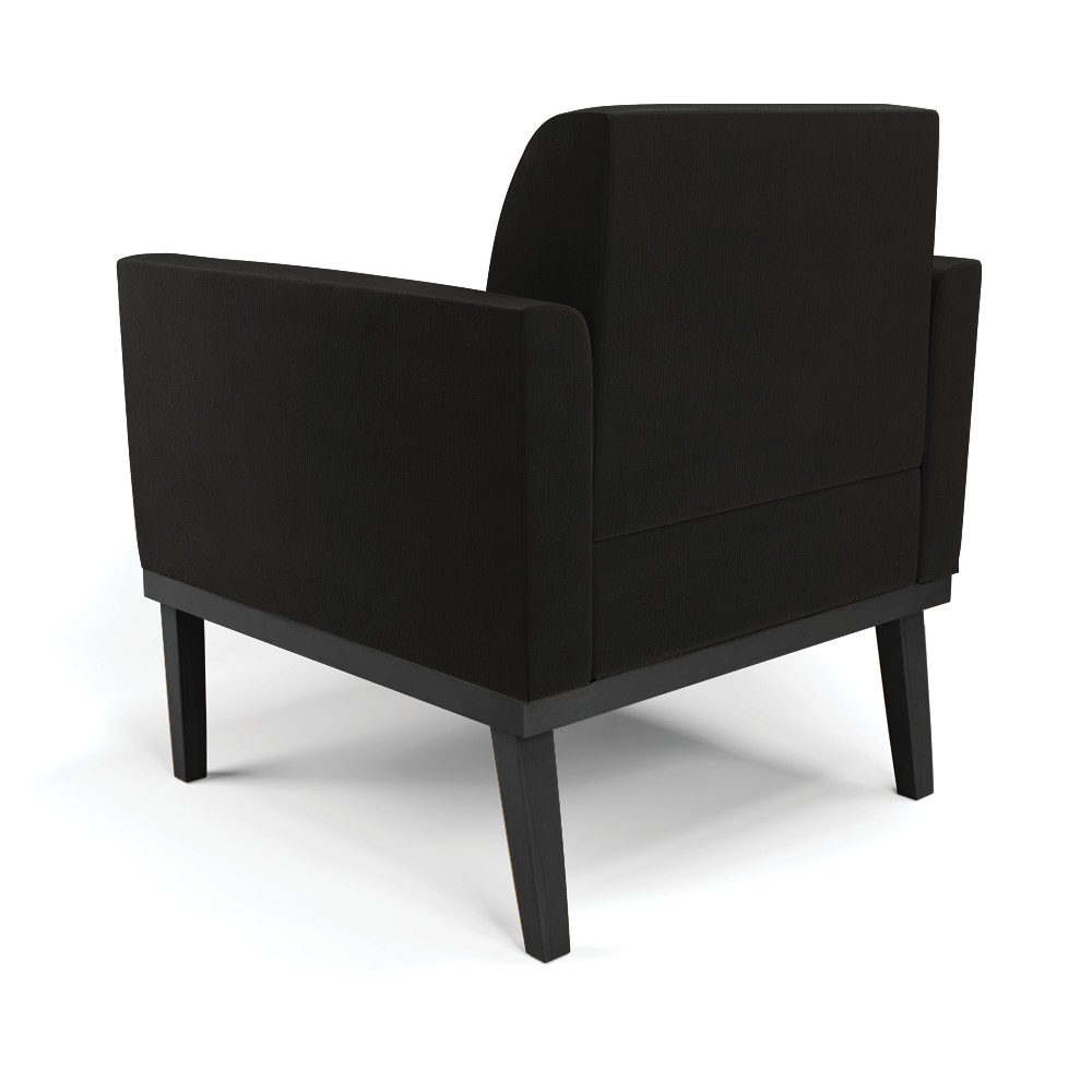 Kit 2 Poltronas Decorativas Isabella Pés Fixo em Madeira Preto Suede Preto G19 - Gran Belo