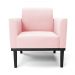 Kit 2 Poltronas Decorativas Isabella Pés Fixo em Madeira Preto Suede Rosa Bebê G19 - Gran Belo
