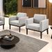 Kit 2 Poltronas Decorativas Isabella Pés Fixo em Madeira Preto Veludo Cinza G19 - Gran Belo