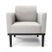 Kit 2 Poltronas Decorativas Isabella Pés Fixo em Madeira Preto Veludo Cinza G19 - Gran Belo