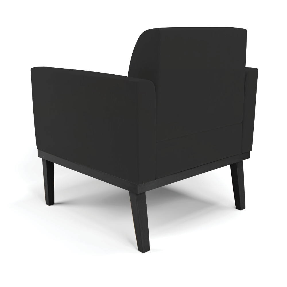 Kit 2 Poltronas Decorativas Isabella Pés Fixo em Madeira Preto Veludo Preto G19 - Gran Belo