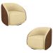Kit 2 Poltronas Decorativas Jenny Base Giratória em Metal Preto Bouclê Bege/ Marrom G45 - Gran Belo