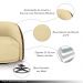 Kit 2 Poltronas Decorativas Jenny Base Giratória em Metal Preto Bouclê Bege/ Marrom G45 - Gran Belo