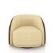 Kit 2 Poltronas Decorativas Jenny Base Giratória em Metal Preto Bouclê Bege/ Marrom G45 - Gran Belo