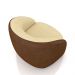 Kit 2 Poltronas Decorativas Jenny Base Giratória em Metal Preto Bouclê Bege/ Marrom G45 - Gran Belo