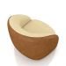 Kit 2 Poltronas Decorativas Jenny Base Giratória em Metal Preto Bouclê Bege/Caramelo G45 - Gran Belo
