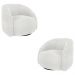 Kit 2 Poltronas Decorativas Jenny Base Giratória em Metal Preto Bouclê Branco G45 - Gran Belo