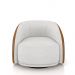 Kit 2 Poltronas Decorativas Jenny Base Giratória em Metal Preto Bouclê Branco/Caramelo G45 - Gran Belo