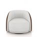 Kit 2 Poltronas Decorativas Jenny Base Giratória em Metal Preto Bouclê Branco/Marrom G45 - Gran Belo