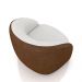 Kit 2 Poltronas Decorativas Jenny Base Giratória em Metal Preto Bouclê Branco/Marrom G45 - Gran Belo