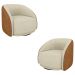 Kit 2 Poltronas Decorativas Jenny Base Giratória em Metal Preto Bouclê Off White/Caramelo G45 - Gran Belo