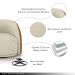 Kit 2 Poltronas Decorativas Jenny Base Giratória em Metal Preto Bouclê Off White/Caramelo G45 - Gran Belo