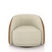Kit 2 Poltronas Decorativas Jenny Base Giratória em Metal Preto Bouclê Off White/Caramelo G45 - Gran Belo