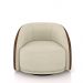 Kit 2 Poltronas Decorativas Jenny Base Giratória em Metal Preto Bouclê Off White/Marrom G45 - Gran Belo