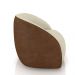 Kit 2 Poltronas Decorativas Jenny Base Giratória em Metal Preto Bouclê Off White/Marrom G45 - Gran Belo